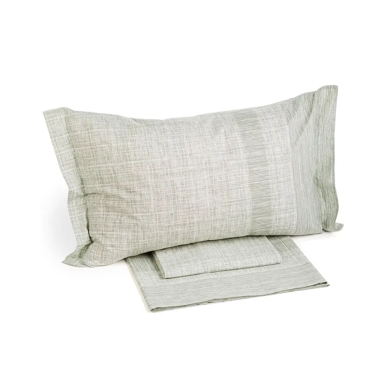 Completo Lenzuola green Floreale in Cotone
