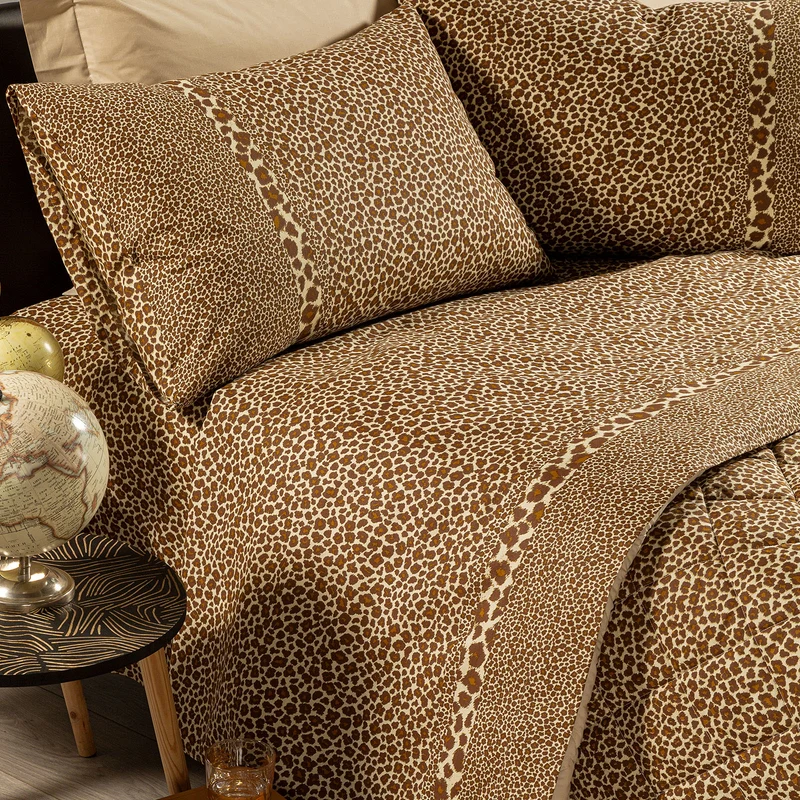 Completo Lenzuola leopard in Cotone