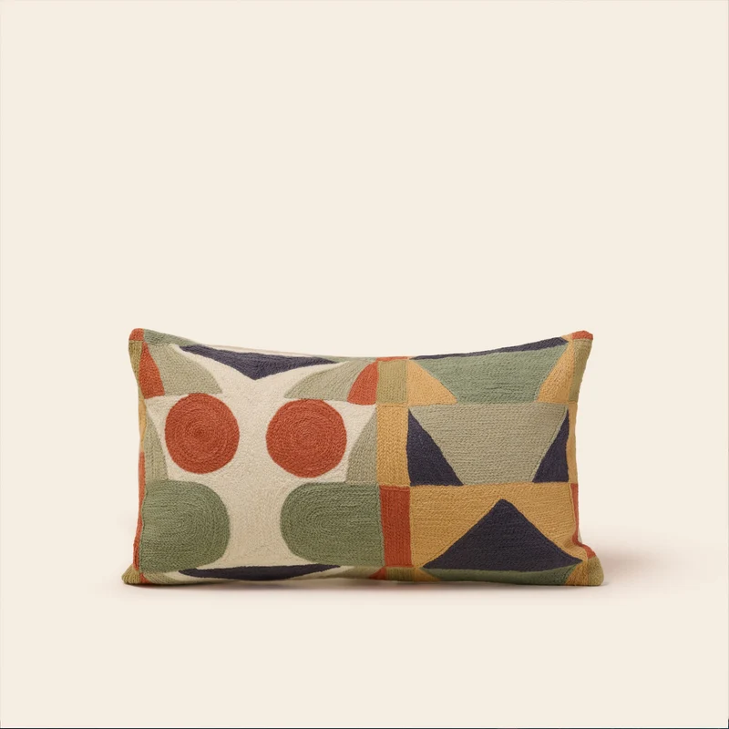 Housse de coussin NIKOLLA orangé et sable