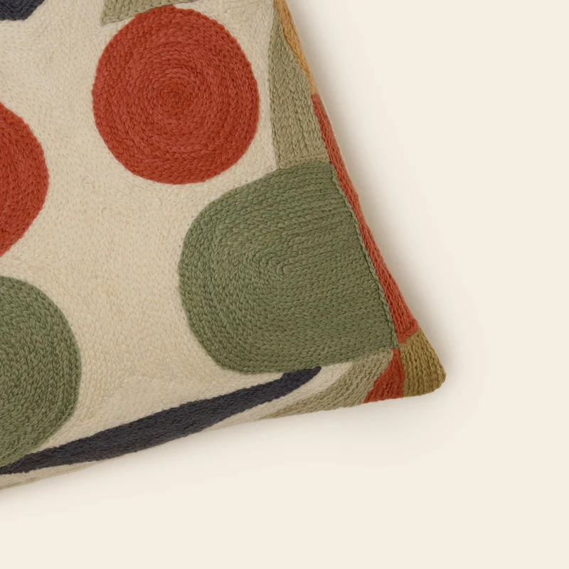 Housse de coussin NIKOLLA orangé et sable
