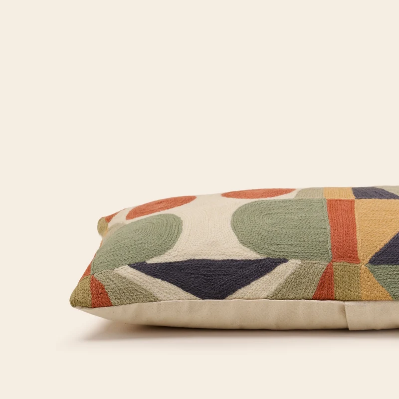 Housse de coussin NIKOLLA orangé et sable