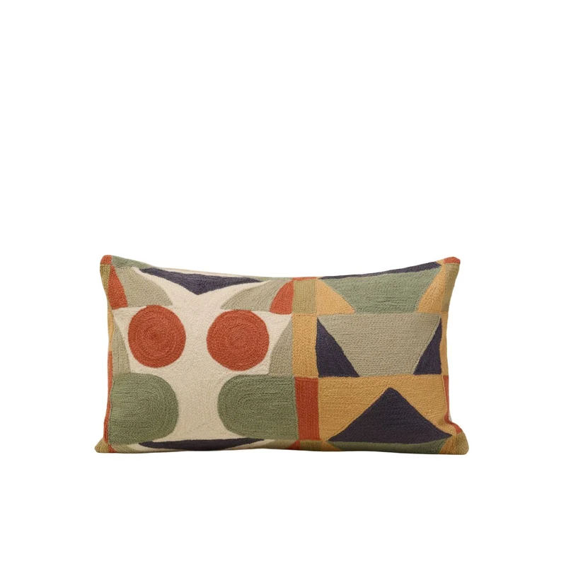 Housse de coussin NIKOLLA orangé et sable