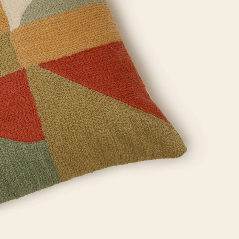 Housse de coussin FERGUS orangé et sable