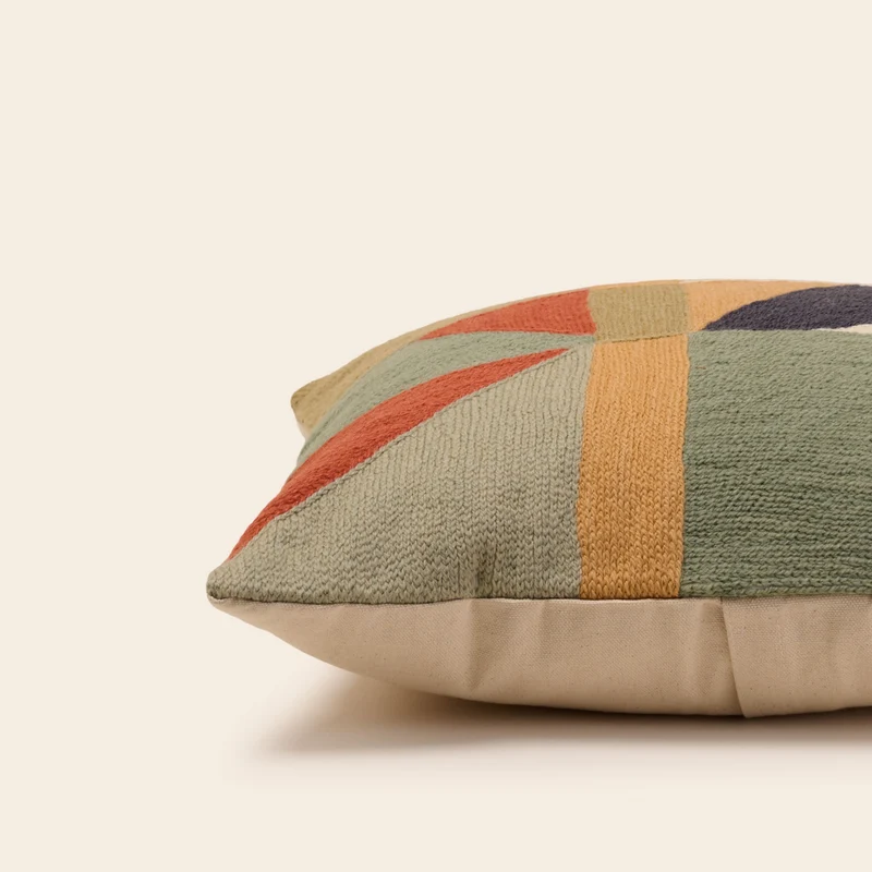 Housse de coussin FERGUS orangé et sable
