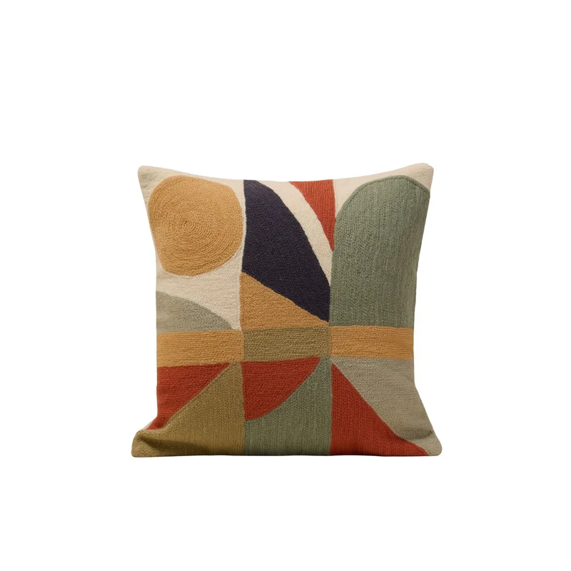 Housse de coussin FERGUS orangé et sable
