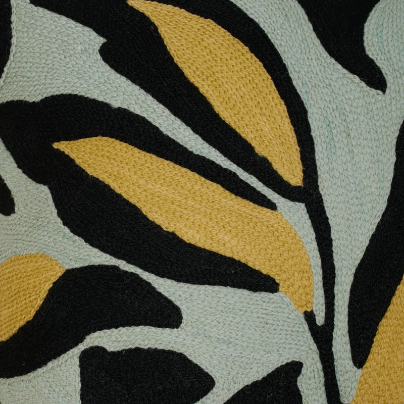 Housse de coussin PHEODORA céladon et jaune paille