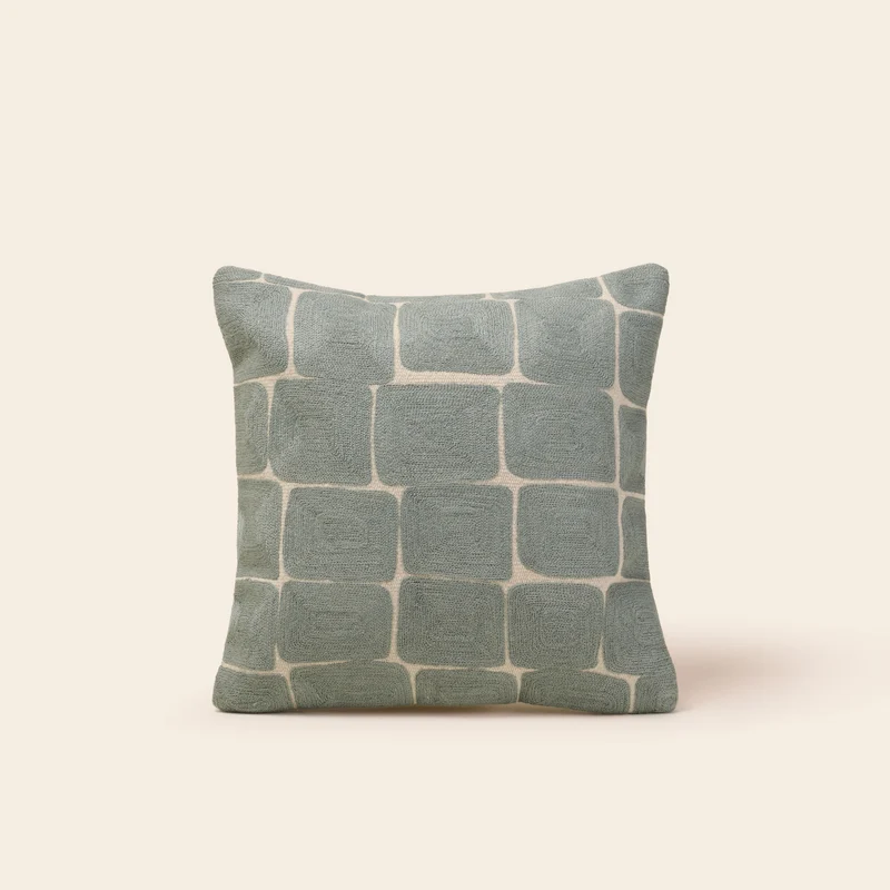 Housse de coussin KARTY naturel et céladon