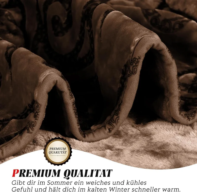 Kuschelige Fleece Wohndecke 200x240cm – Sanfte Plüsch Decke, Weicher Überwurf & Tagesdecke fürs Bett