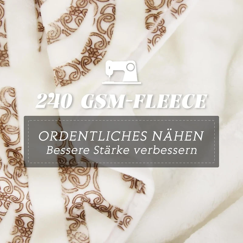 Kuschelige Fleece Wohndecke 200x240cm – Sanfte Plüsch Decke, Weicher Überwurf & Tagesdecke fürs Bett