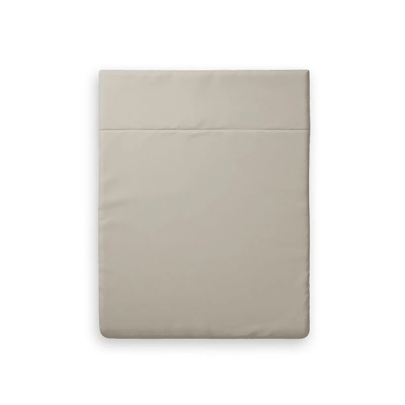 Drap plat satin de coton - Beige