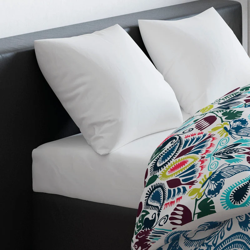 Drap-housse satin de coton - Blanc