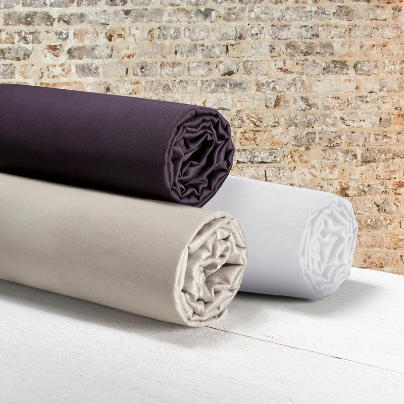 Drap-housse satin de coton - Blanc