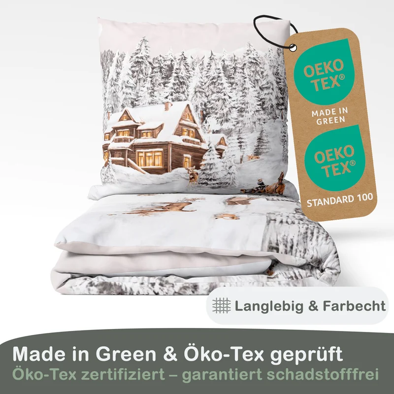 Biber Bettwäsche-Set Winterlandschaft