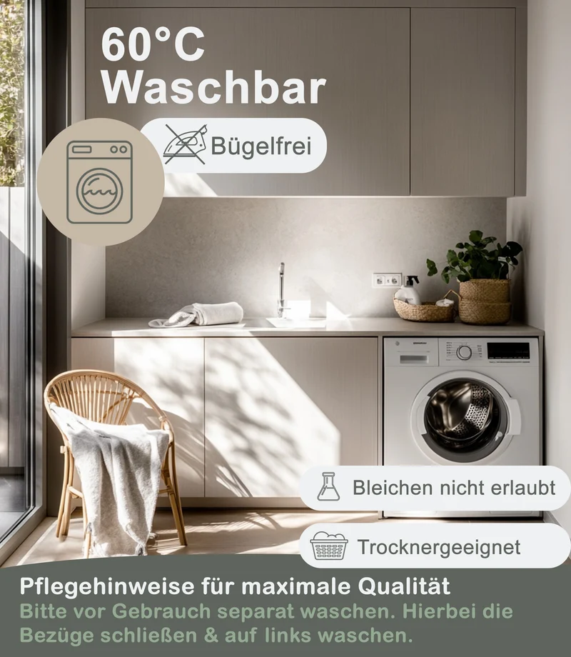 Biber Bettwäsche-Set Rankendesign Türkis Weiß