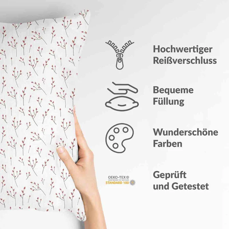 Gesundheitskissen Weiß mit zarten Rosen
