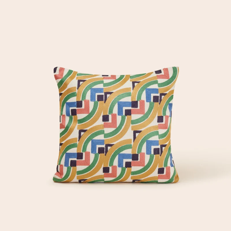 Housse de coussin IAKOBO naturel à coloris multiples