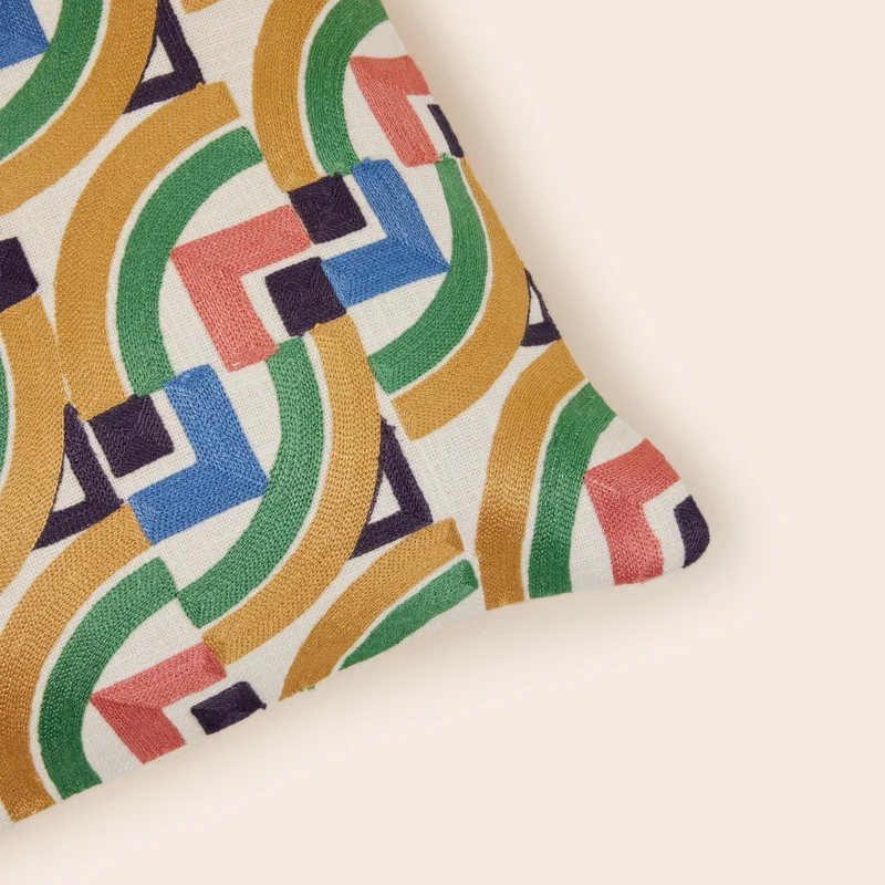 Housse de coussin IAKOBO naturel à coloris multiples