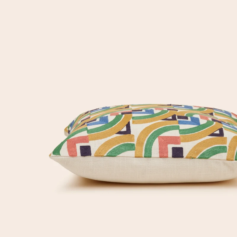 Housse de coussin IAKOBO naturel à coloris multiples