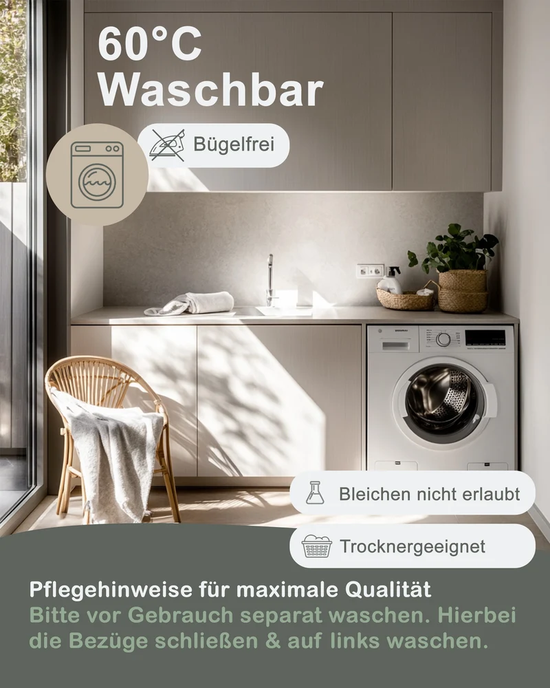 Biber Bettwäsche-Set Karo in Beige