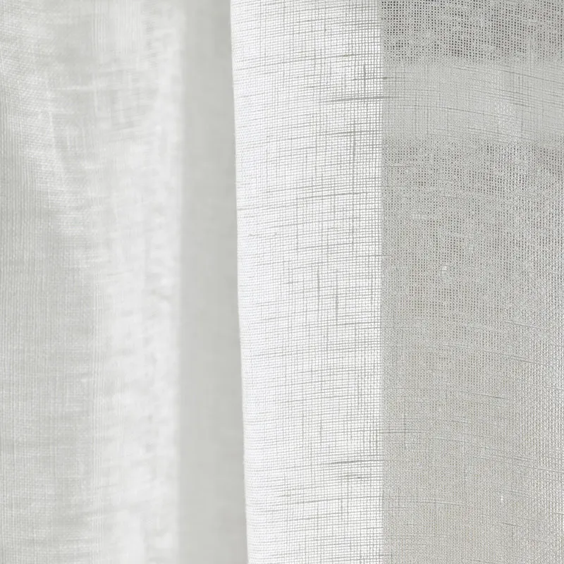 Voilage panneau SHADOW blanc pur et bourdon indigo