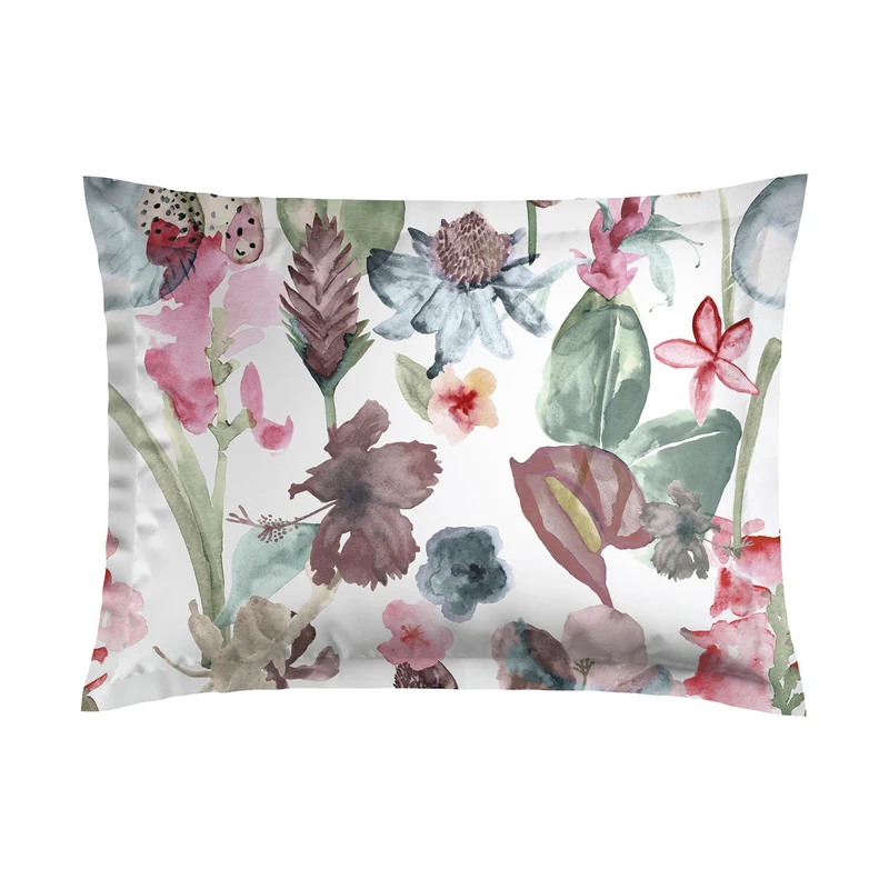 Taie(s) d'oreiller satin de coton - Exotique Framboise