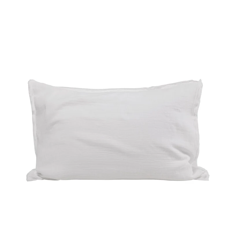 Taie d'oreiller LOU blanc coton