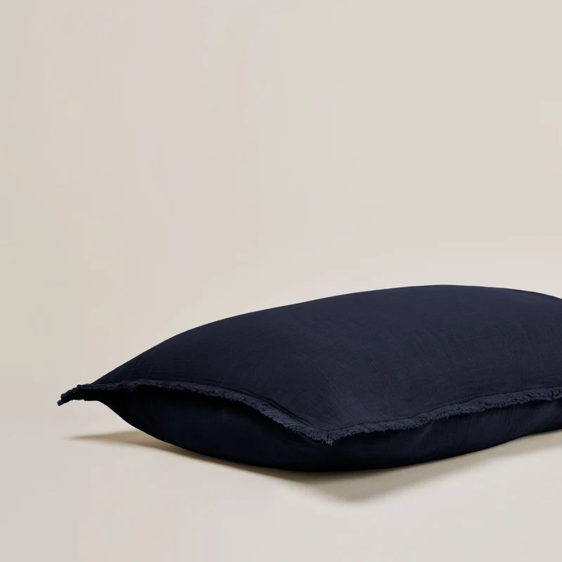 Taie d'oreiller LOU encre bleue