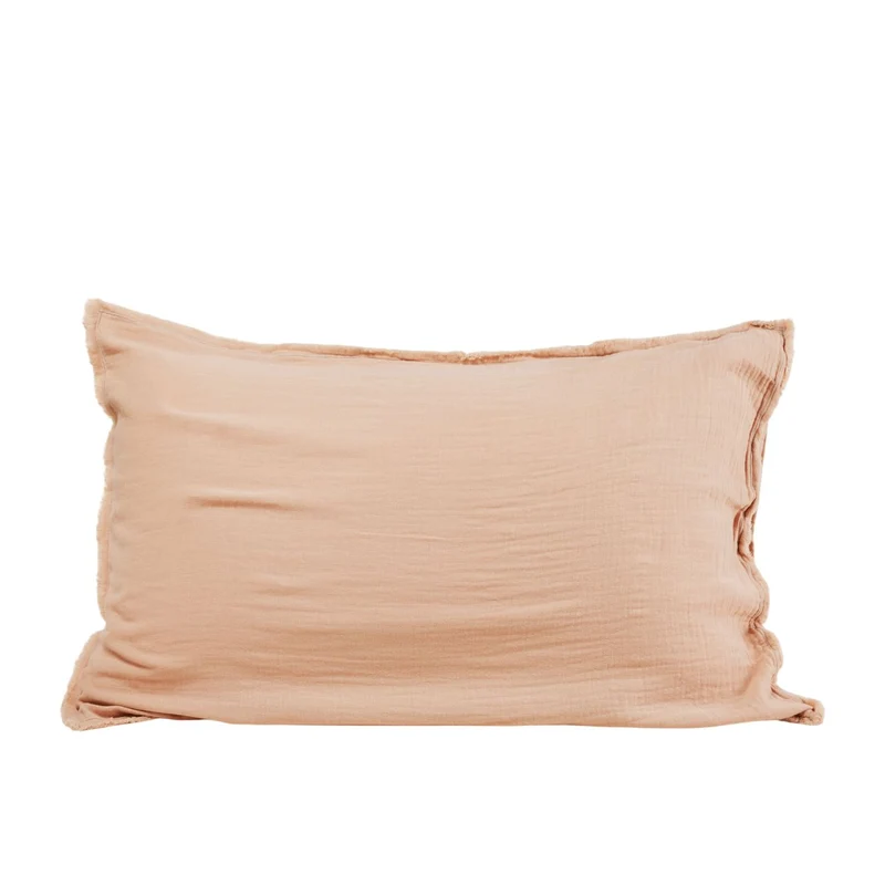 Taie d'oreiller LOU pêche rosé