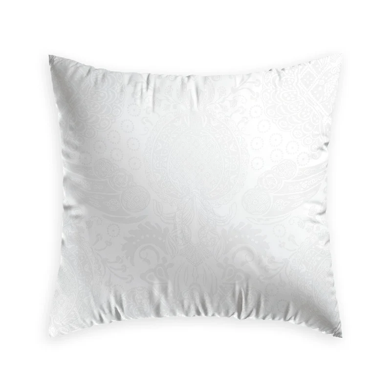 Taie(s) d'oreiller satin de coton tissé Jacquard Arles Blanc