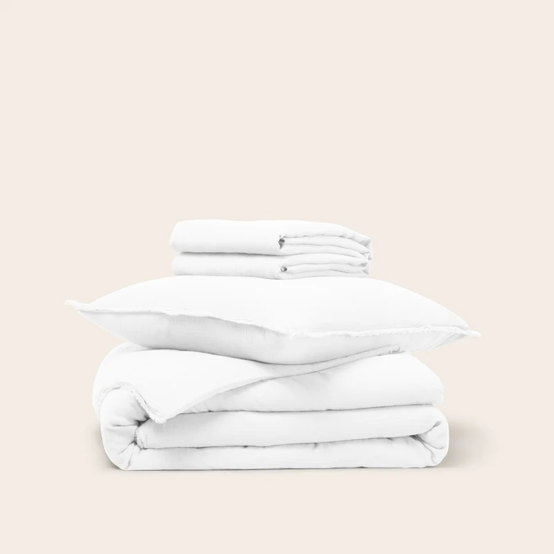 Parure de lit enfant LOU blanc coton