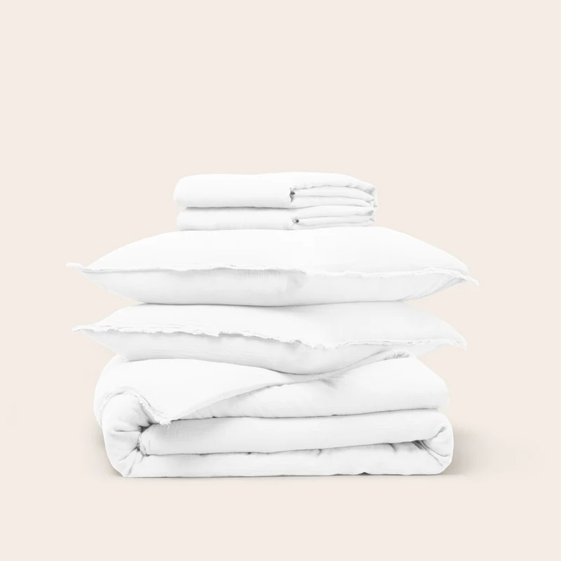 Parure de lit LOU blanc coton