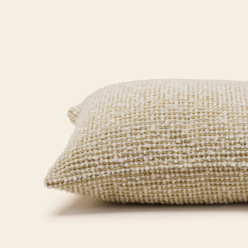 Housse de coussin PIETRO ivoire et naturel