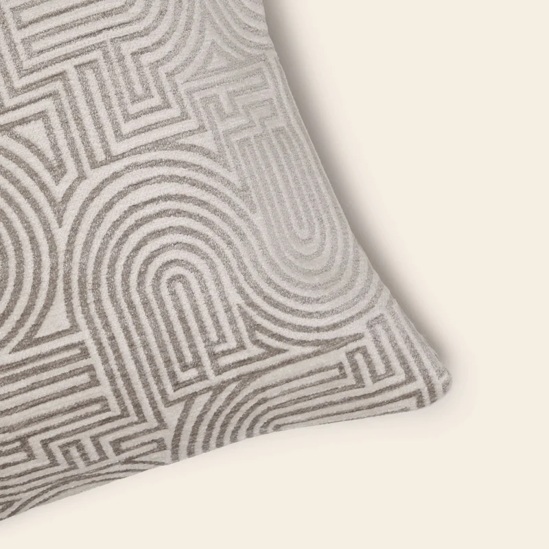 Housse de coussin KLARK blanc et naturel