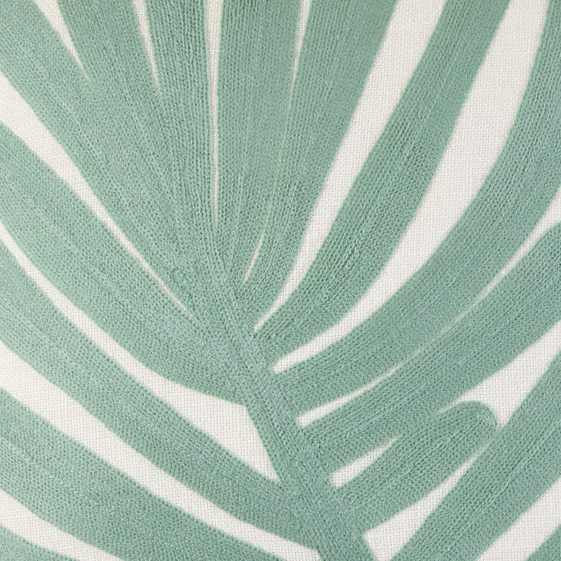 Housse de coussin TROPI ecru et vert tropique
