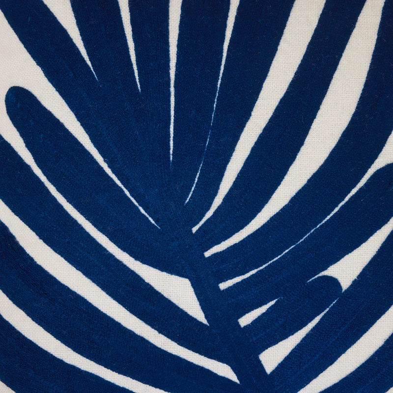 Housse de coussin TROPI ecru et indigo