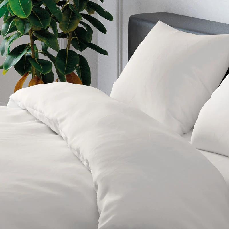 Housse de couette + taie(s) d'oreiller satin de coton - Taupe