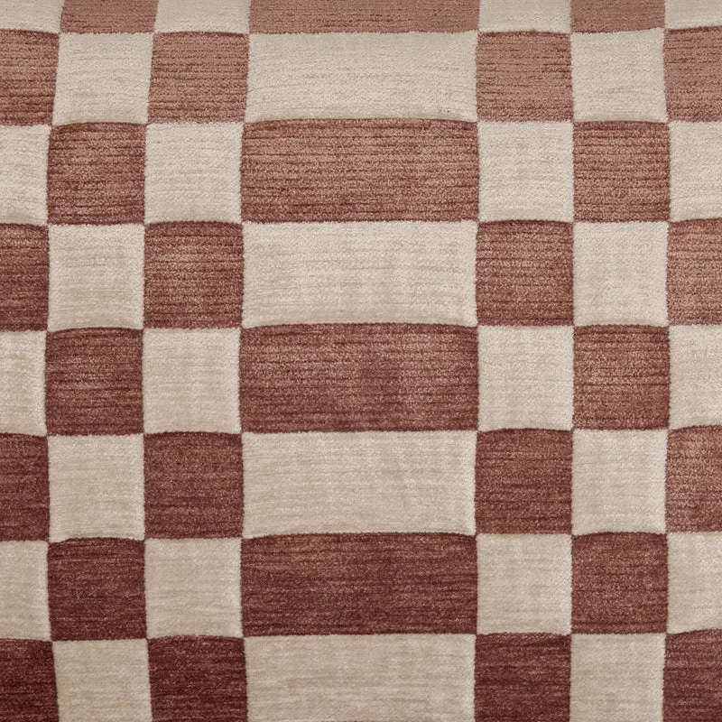 Housse de coussin TCHEKY ecru et terracota