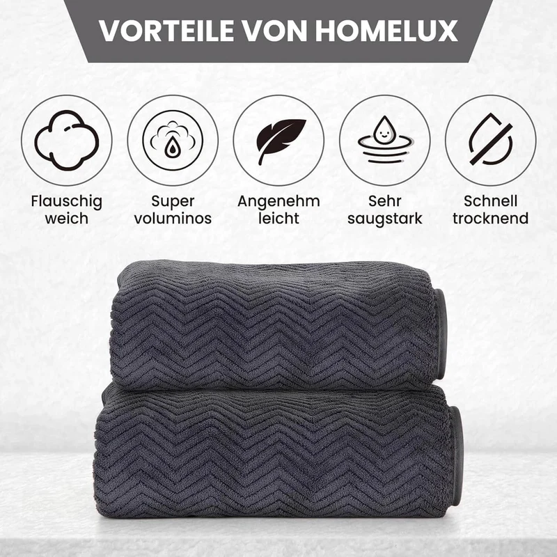 HOMELUX Handtuch Set 2 / 3 / 4 teilig Badetuch Set + Towel saugstarkes Frottiertücher Set
