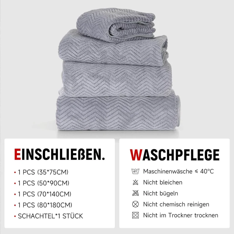 HOMELUX Handtuch Set 2 / 3 / 4 teilig Badetuch Set + Towel saugstarkes Frottiertücher Set
