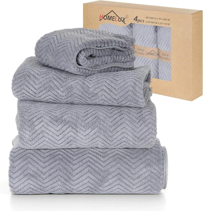 HOMELUX Handtuch Set 2 / 3 / 4 teilig Badetuch Set + Towel saugstarkes Frottiertücher Set