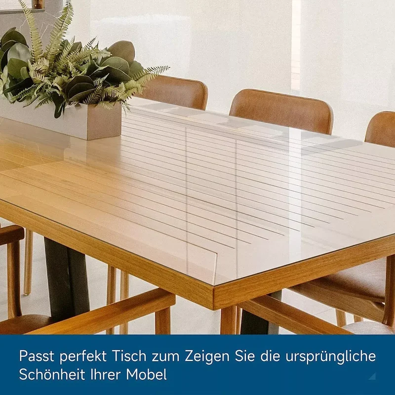 2mm durchsichtige Tischschutzfolie aus PVC - Schutzdecke für Tisch