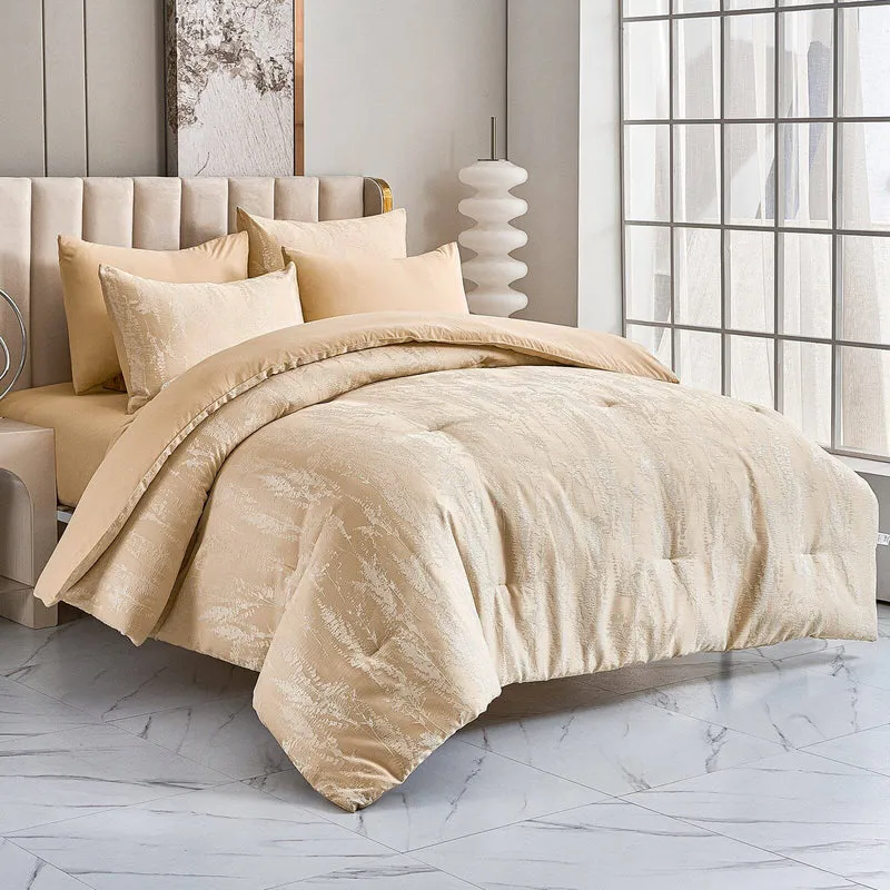 HOMELUX Bettwäsche Set 180x200, 6-teilig mit Steppdecke 220x240, 4 Kissenbezüge 50x70, Mikrofaser, bügelfrei