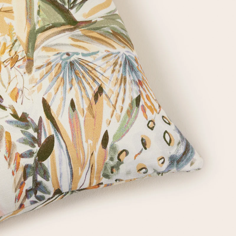 Housse de coussin AQUARELA ivoire et pastel