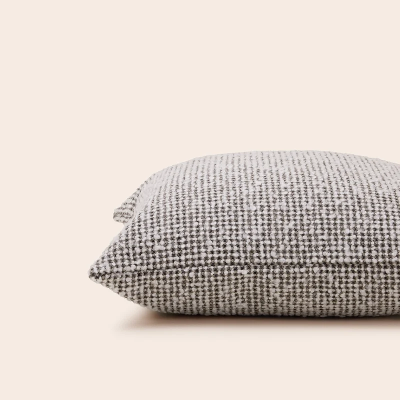 Housse de coussin PIETRO ivoire et noir