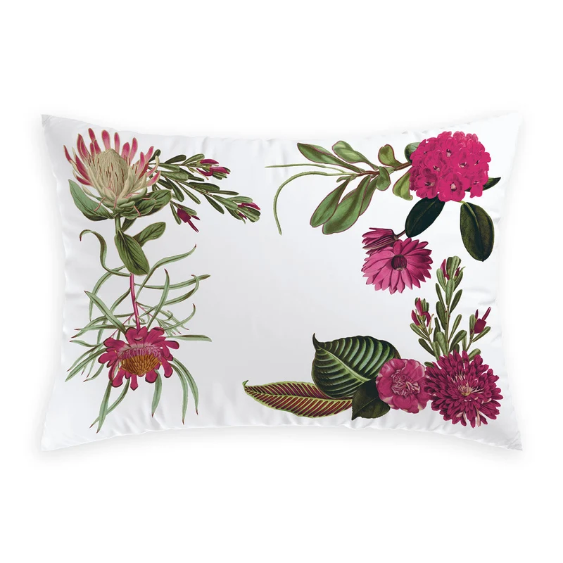 Taie(s) d'oreiller satin de coton - Garden fuchsia