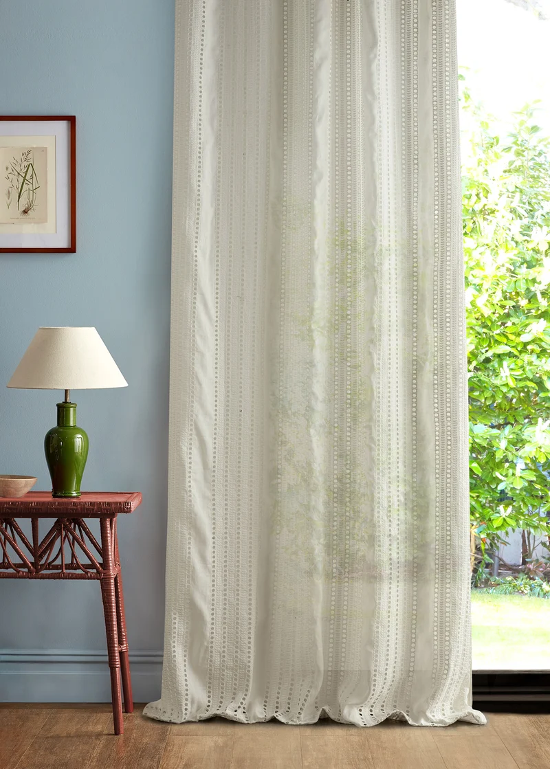 Gardinenstoff Broderie Anglaise - seaspray white