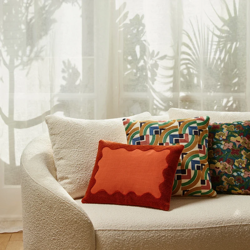 Housse de coussin NAMATA orange corail