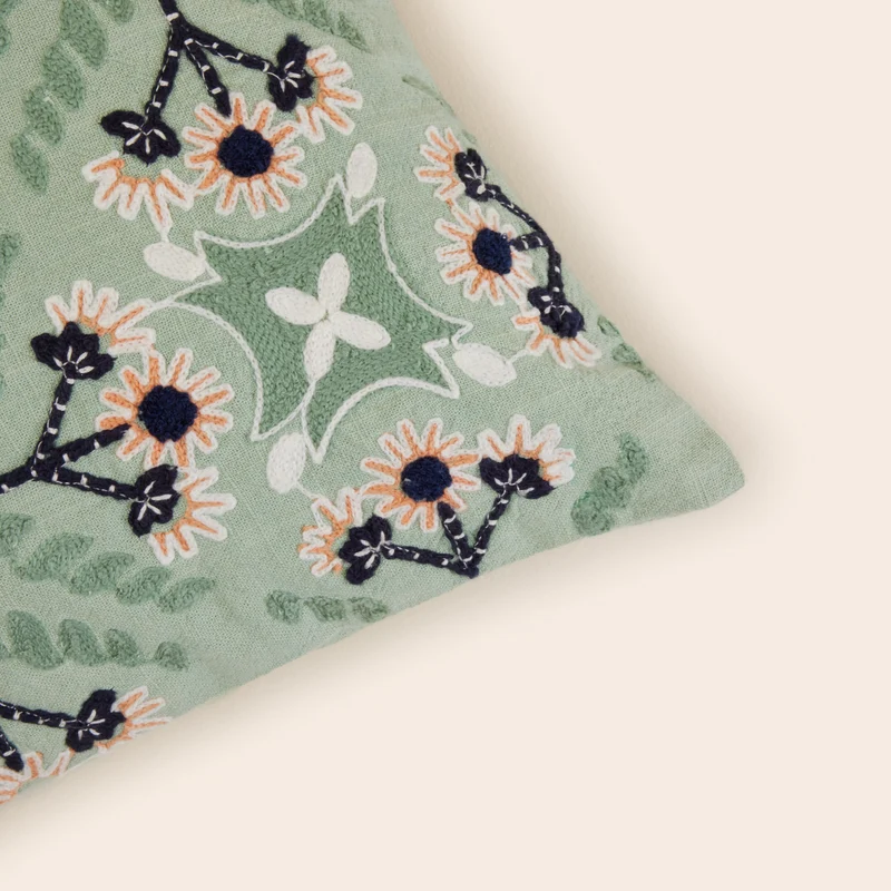 Housse de coussin NAJOUA aqua à coloris multiples