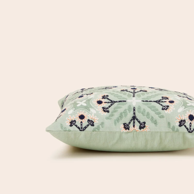 Housse de coussin NAJOUA aqua à coloris multiples
