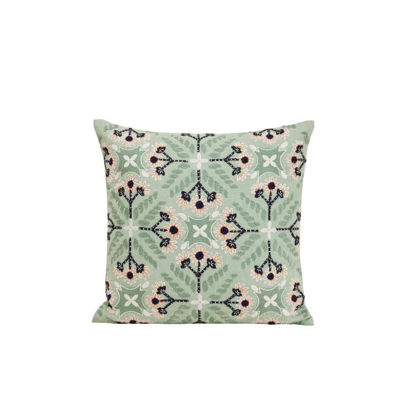 Housse de coussin NAJOUA aqua à coloris multiples